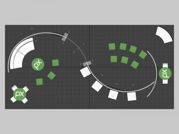 RENTAL | RE-9131 Trade Show Island Exhibit -- Plan View